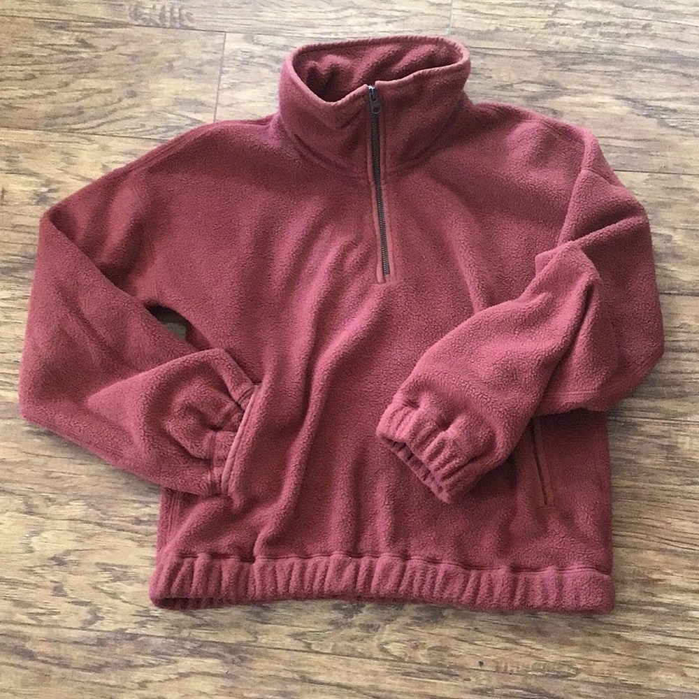 Abercrombie & Fitch XS Quarter Zip Rust Plush Pullover